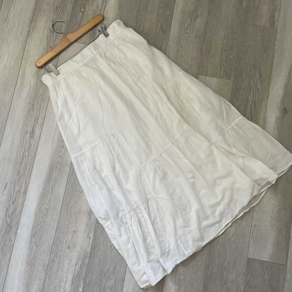 Jenni Kayne Skirt cotton linen maxi womens White xsmall cottagecore minimalist